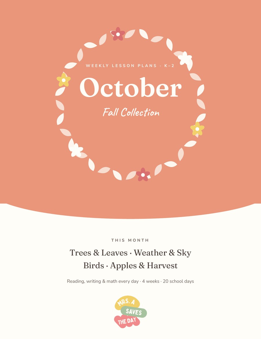 Cover of Weekly Lesson Plans — October